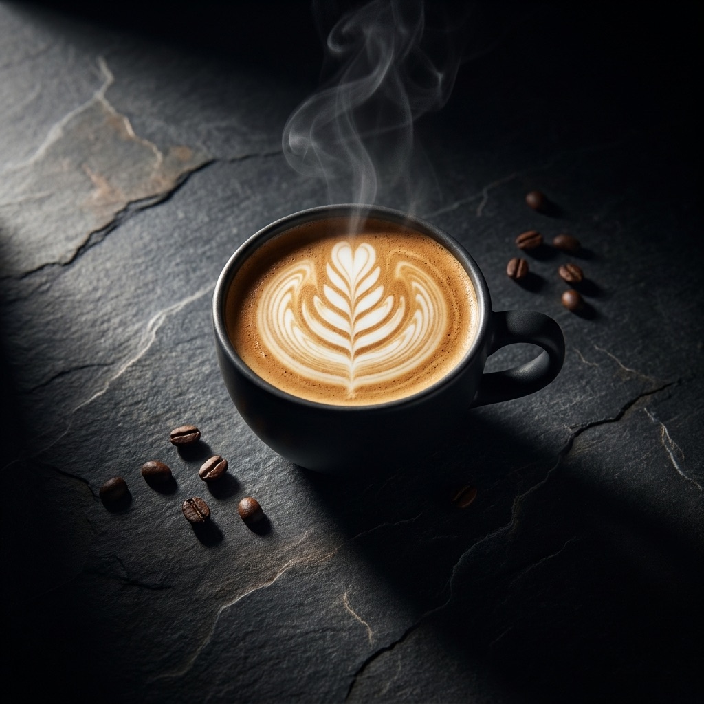 Latte with rosetta art
